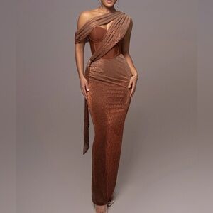 Bronze Corset Maxi Dress